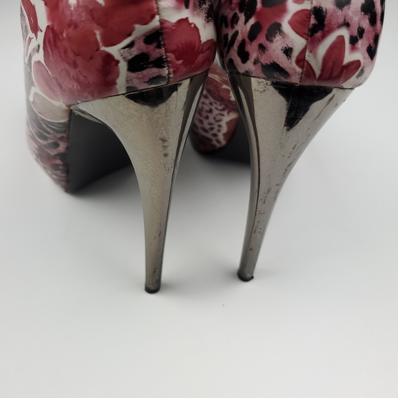 RedKiss Red Floral Platform Heels Size 7 - Picture 6 of 8